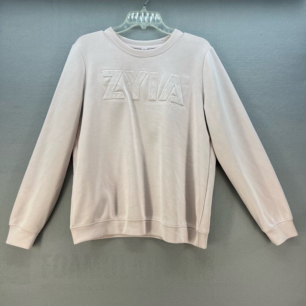Zyia Active Sweatshirt Women's M Ballet Pink Logo Long Sleeve Athleisure Fit - Picture 7 of 10